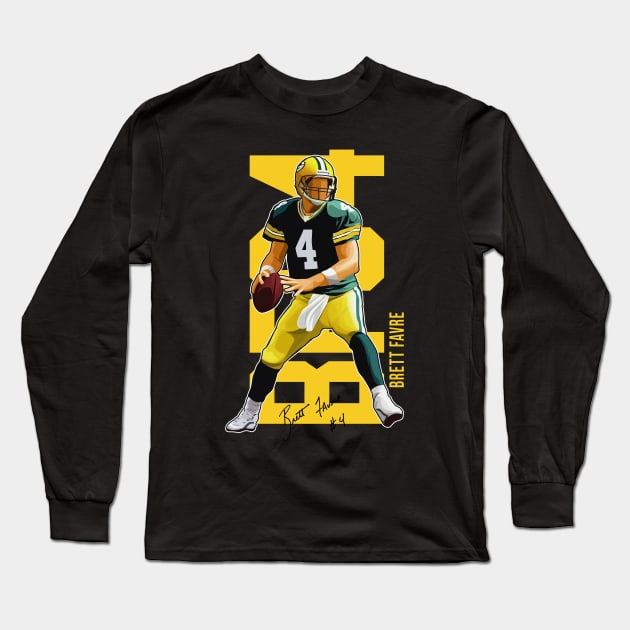 Brett Favre #4 The Gunslinger Long Sleeve T-Shirt by 40yards